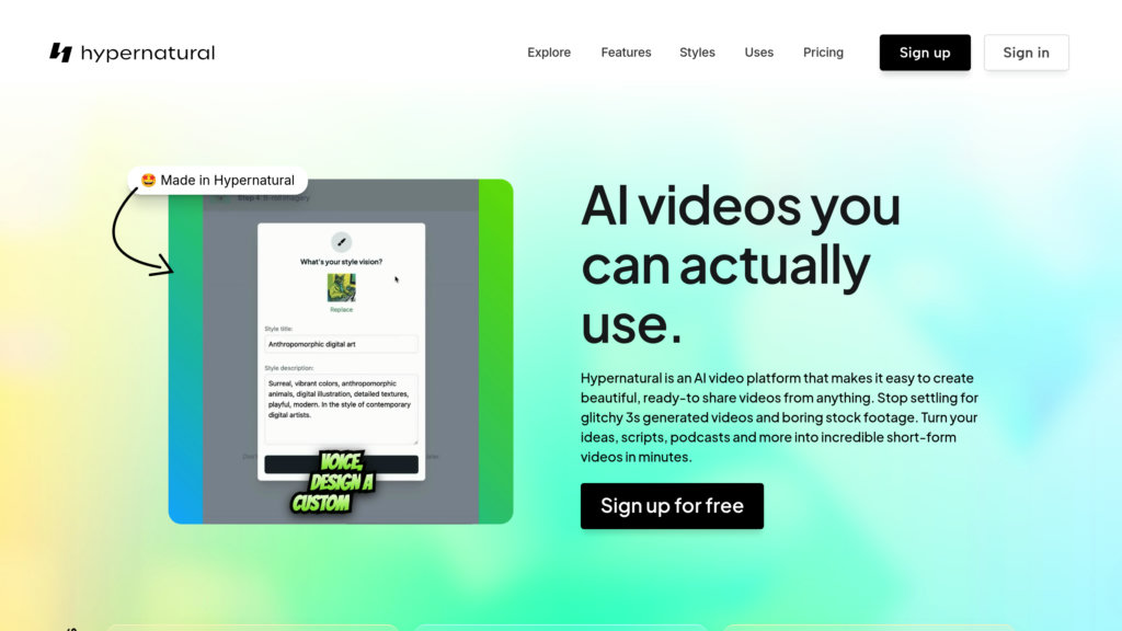 Hypernatural AI preview
