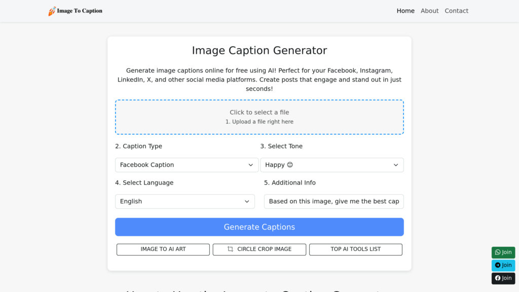 Image-to-Caption preview