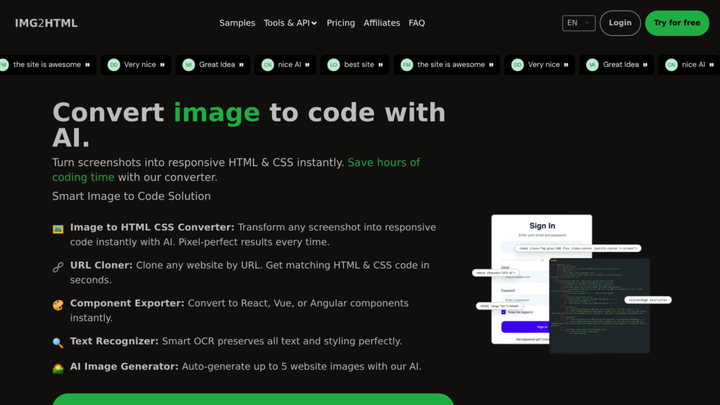 Img2html preview