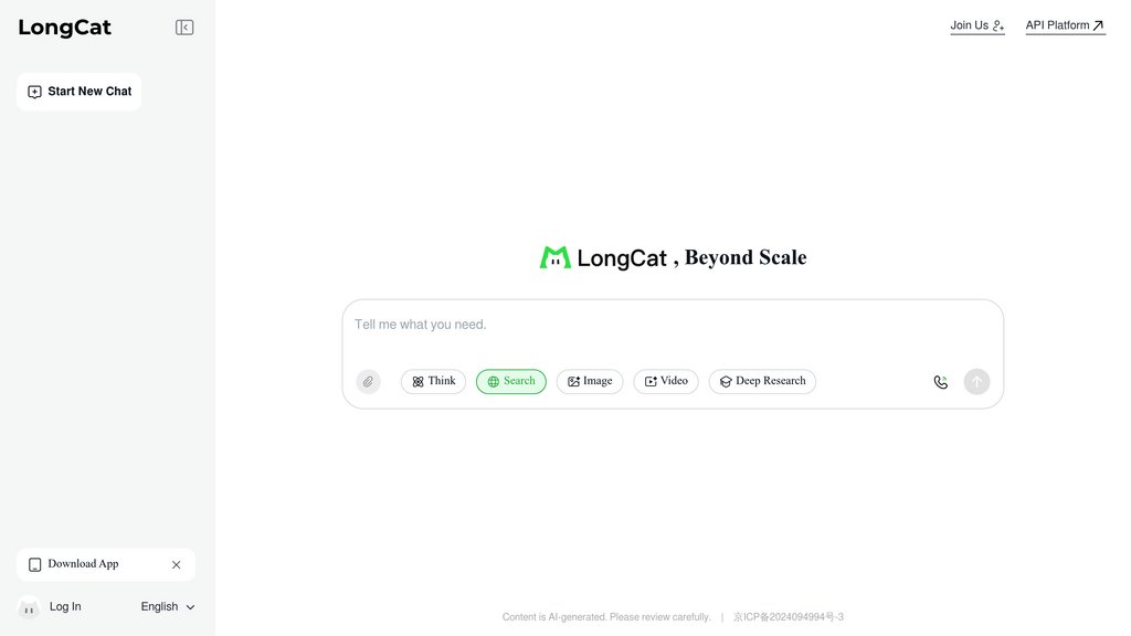 LongCat API Platform preview