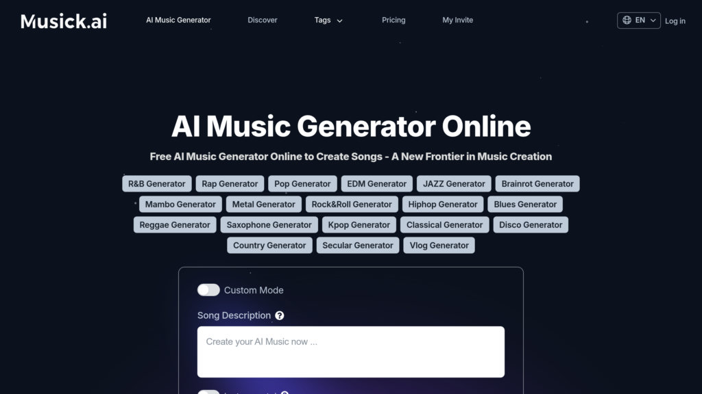 Musick.ai preview