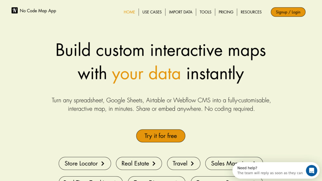 No Code Map App preview