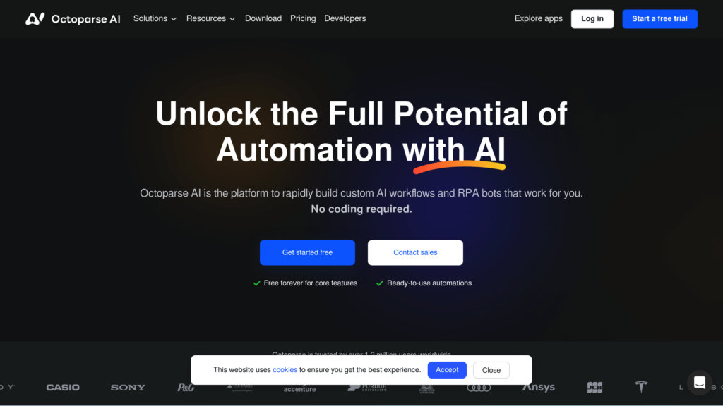 Octoparse AI preview