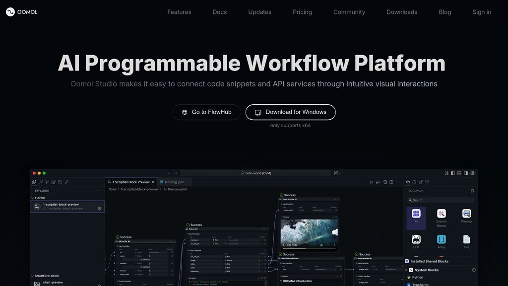 OOMOL Studio preview