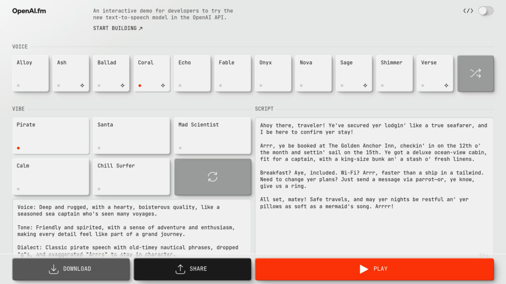 OpenAI.FM preview