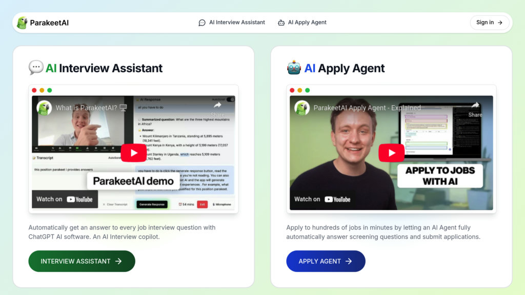 Parakeet AI preview