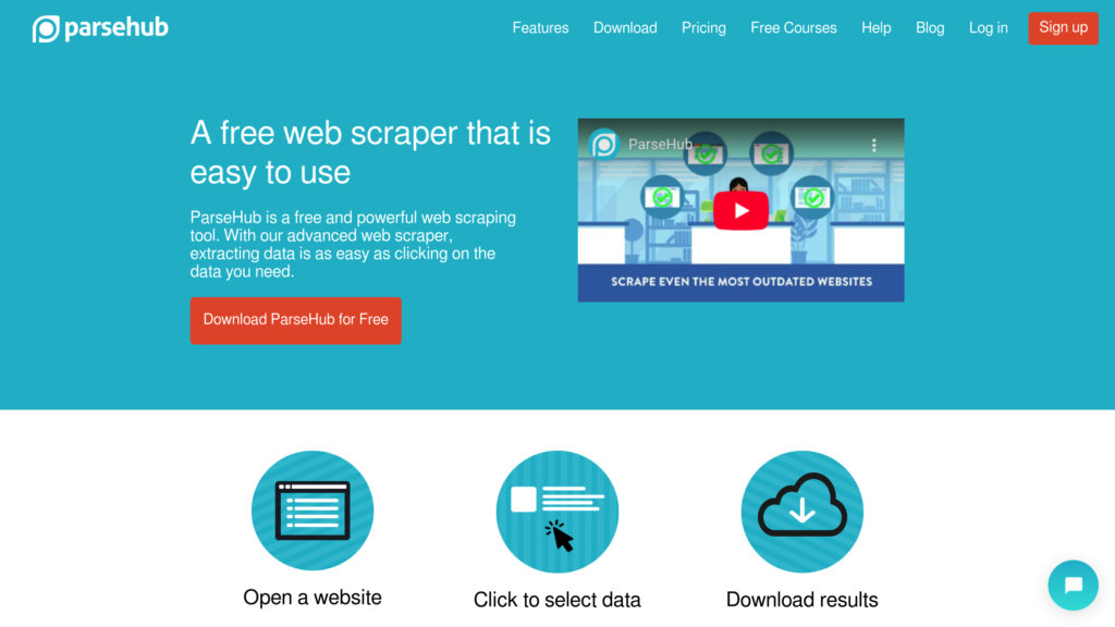 ParseHub preview