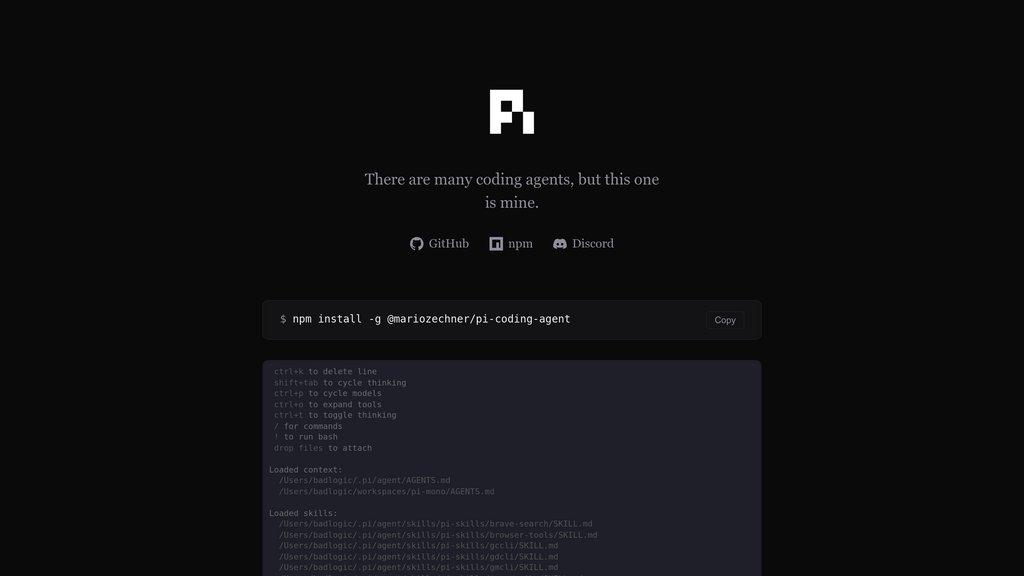 Pi Coding Agent preview