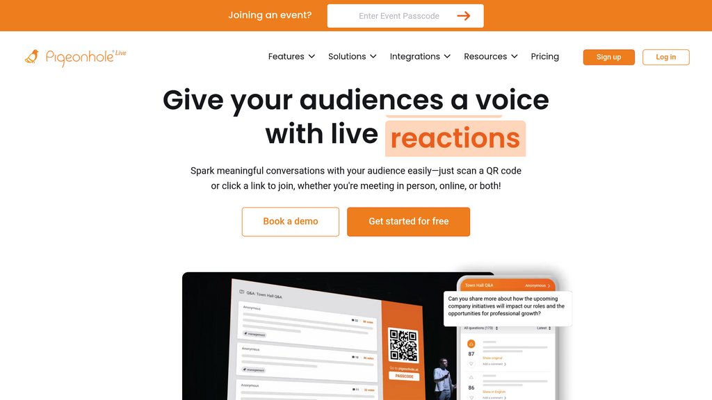 Pigeonhole Live preview