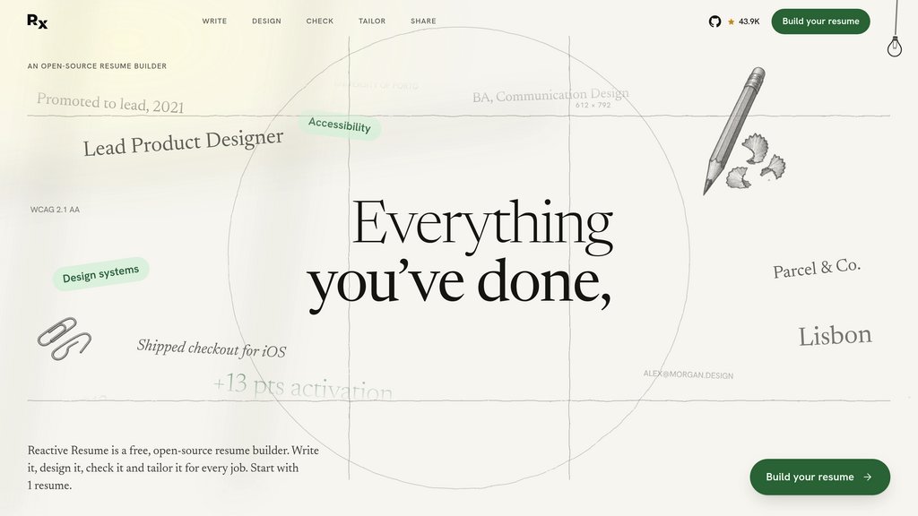 Reactive Resume preview