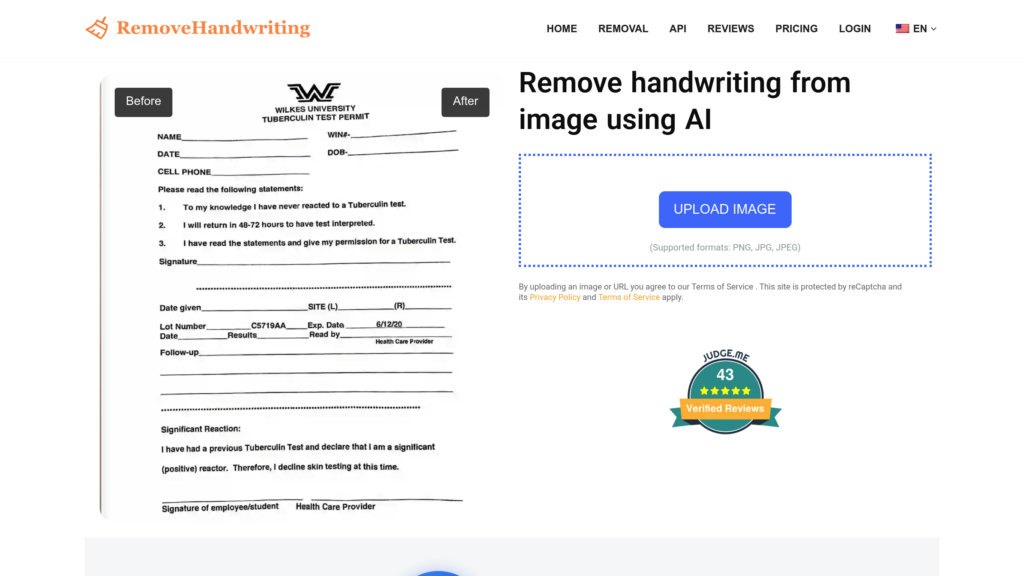 RemoveHandwriting preview