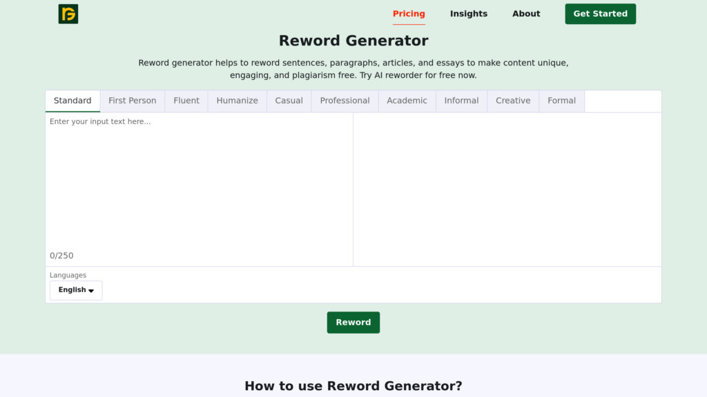 ReWord Generator preview