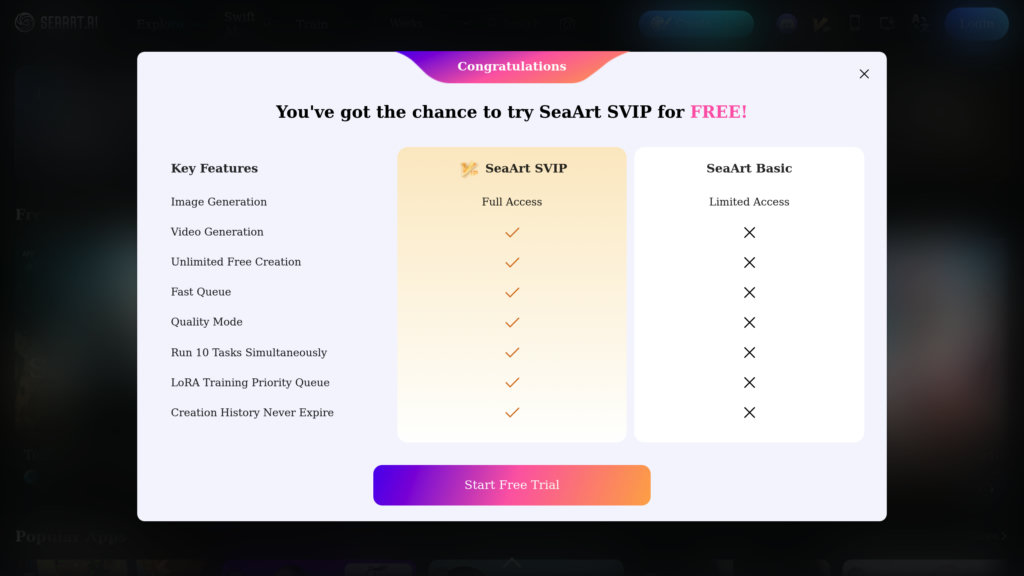 SeaArt AI preview