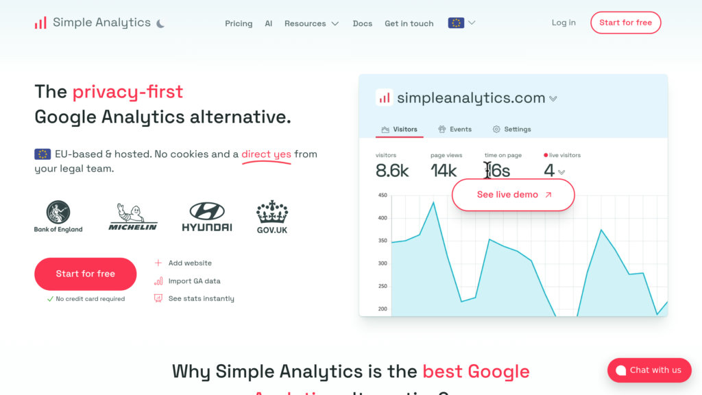 Simple Analytics preview
