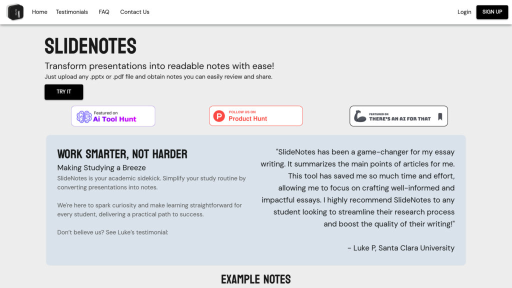 SlideNotes preview