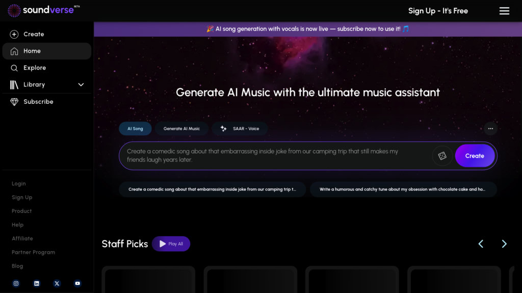Soundverse AI preview