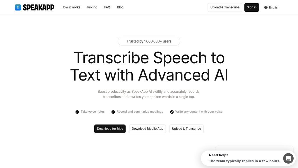 SpeakApp AI preview
