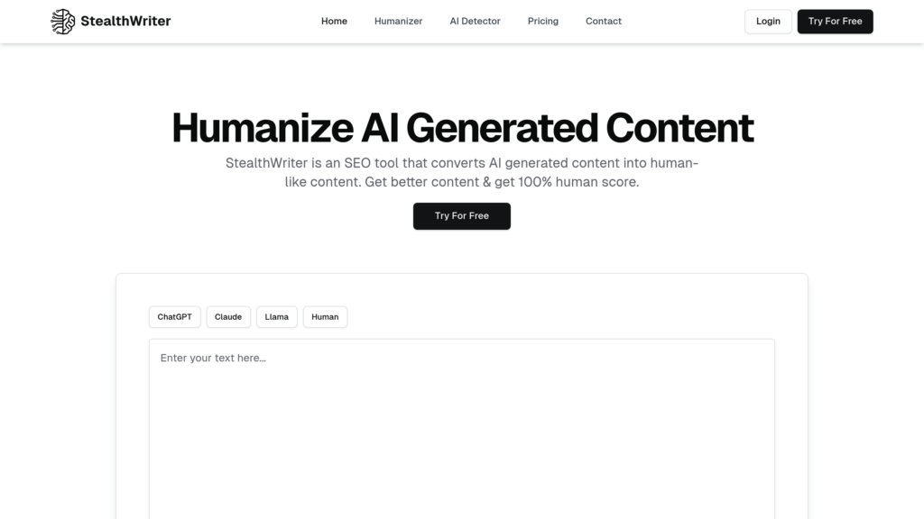 StealthWriter AI preview