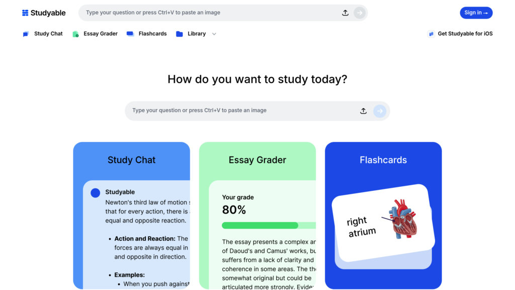 Studyable preview