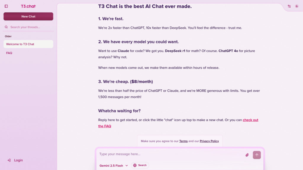 T3 Chat preview