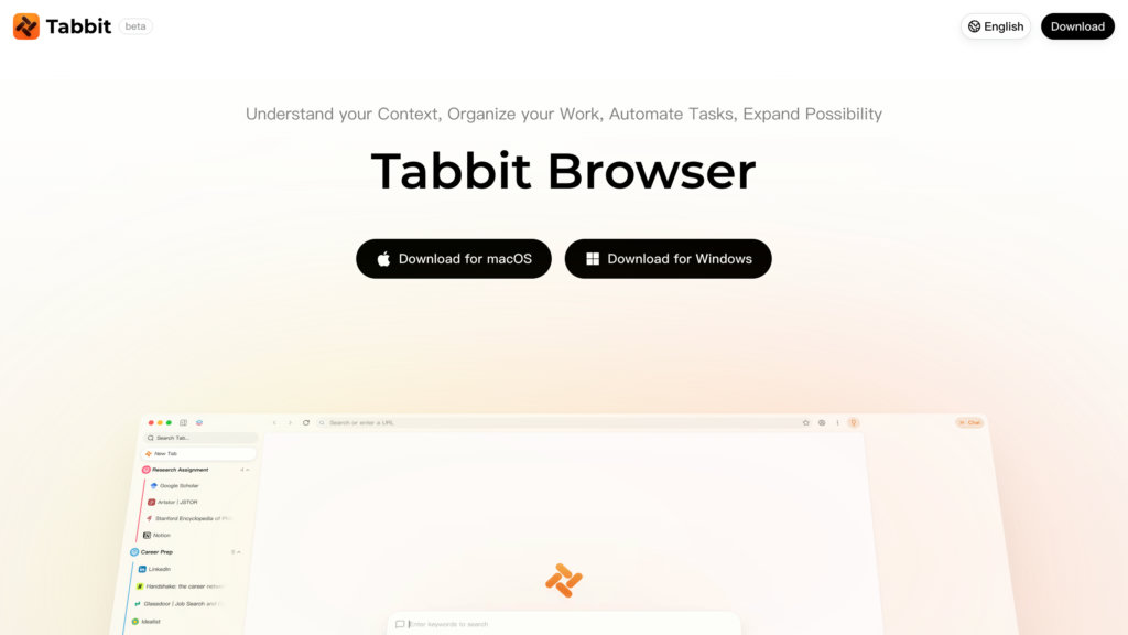 Tabbit Browser preview