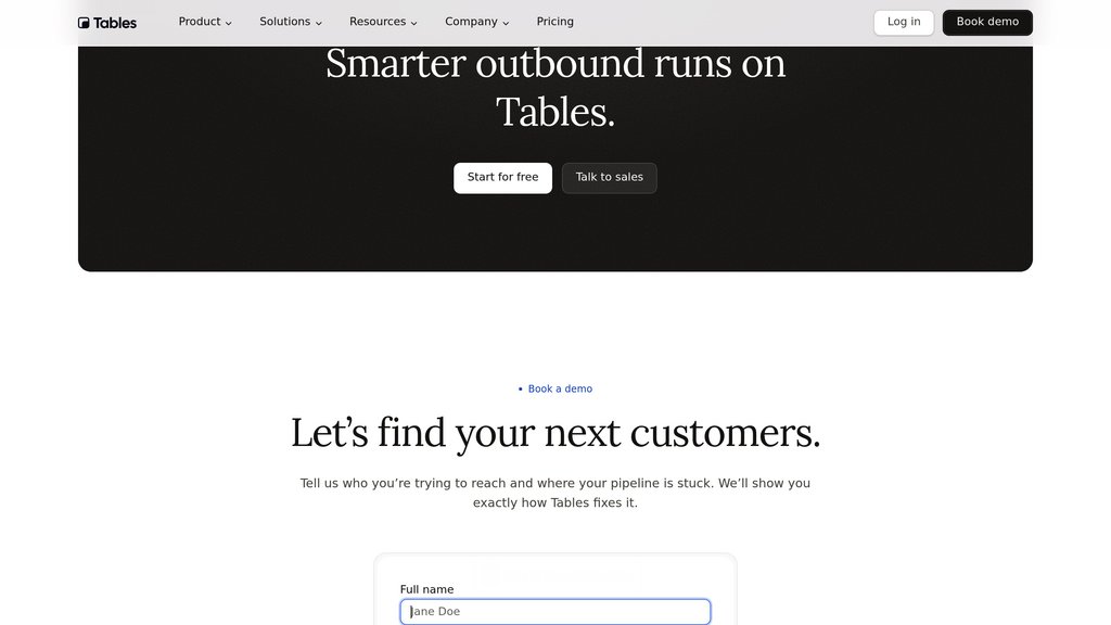 Tables preview