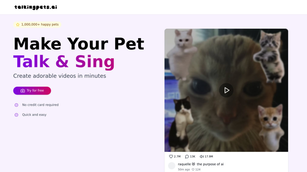 TalkingPets.ai preview