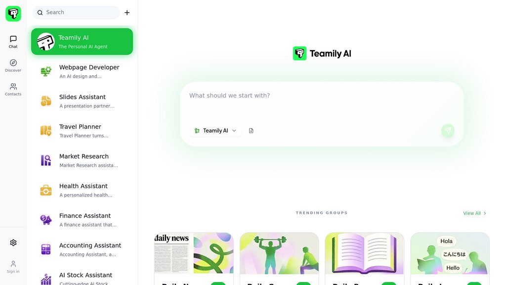 Teamily AI preview