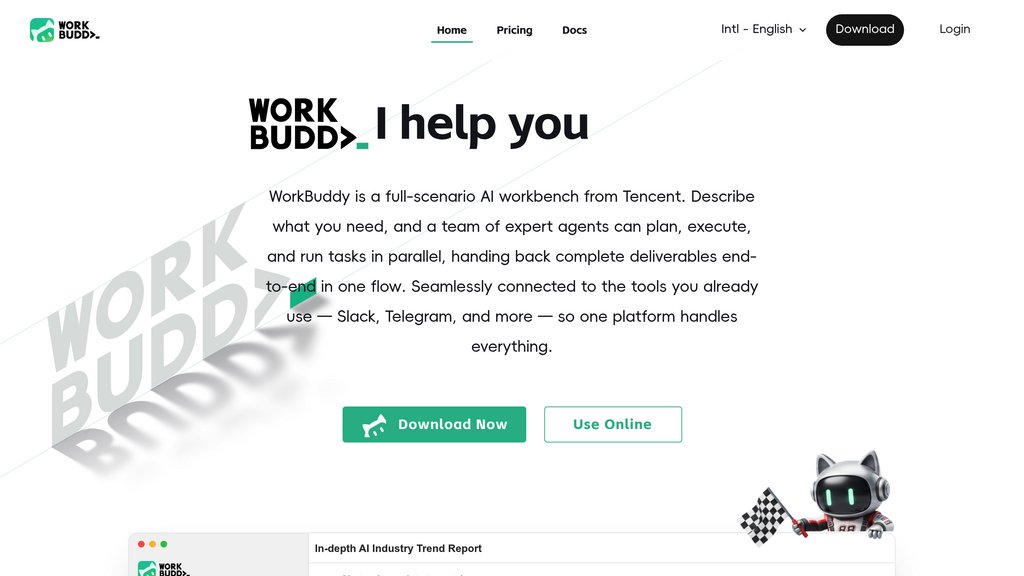 Tencent WorkBuddy preview