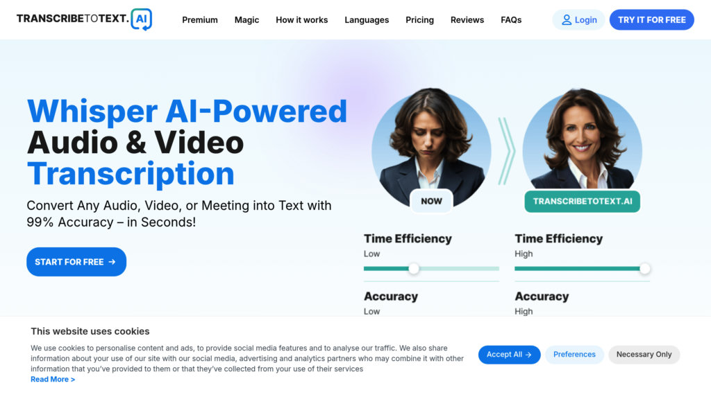 TranscribeToText.AI preview