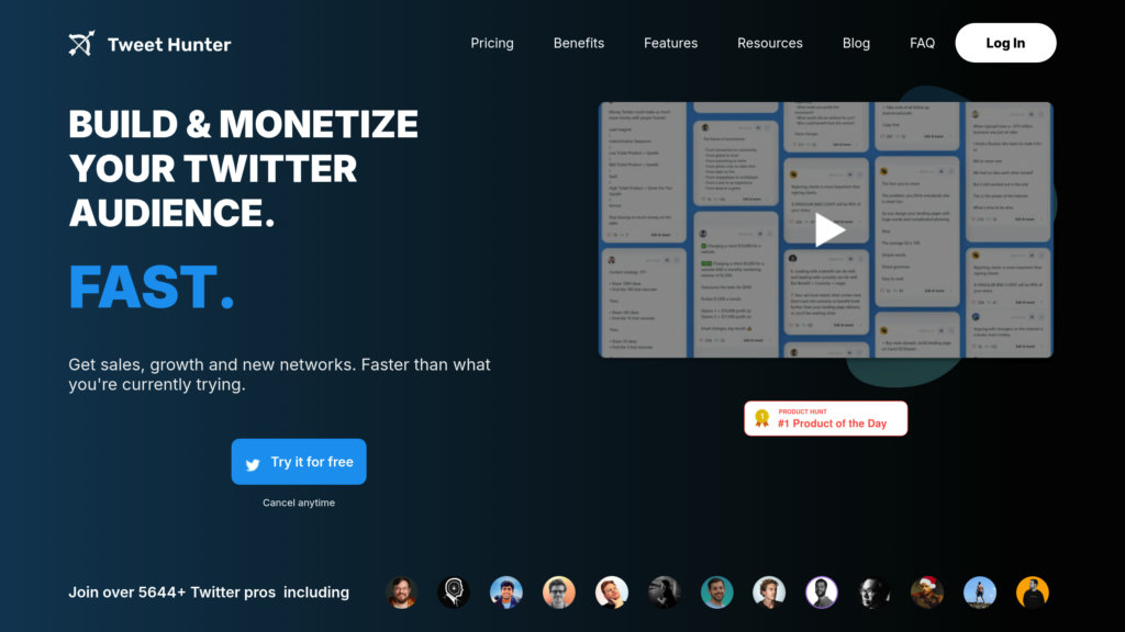 Tweet Hunter preview