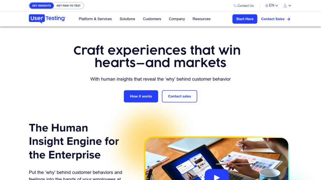 UserTesting Human Insight Platform preview