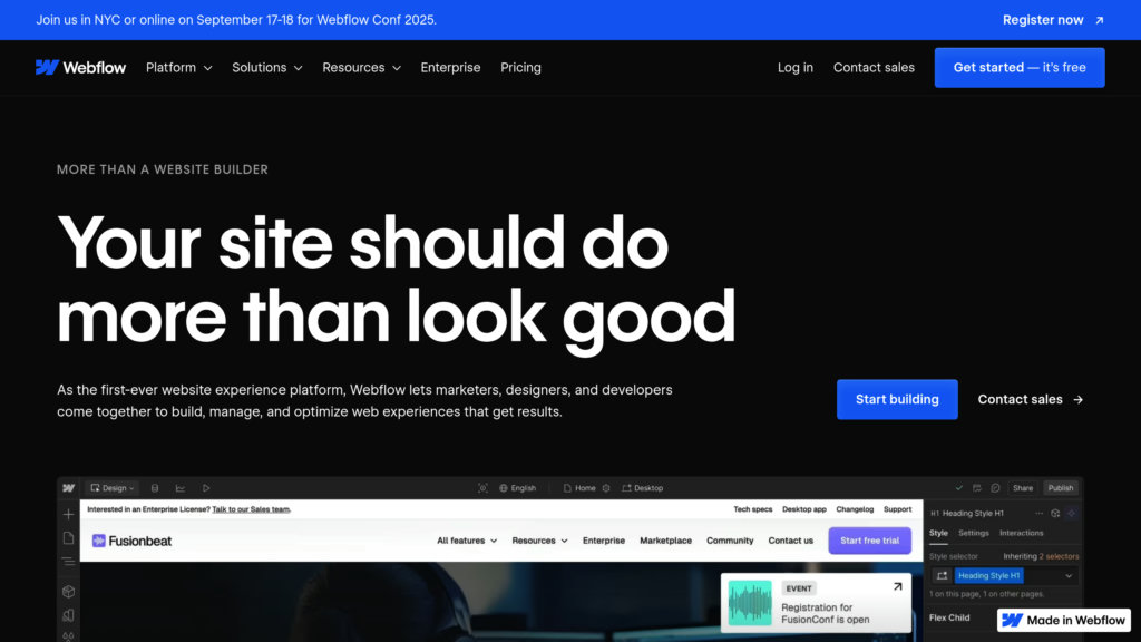 Webflow preview