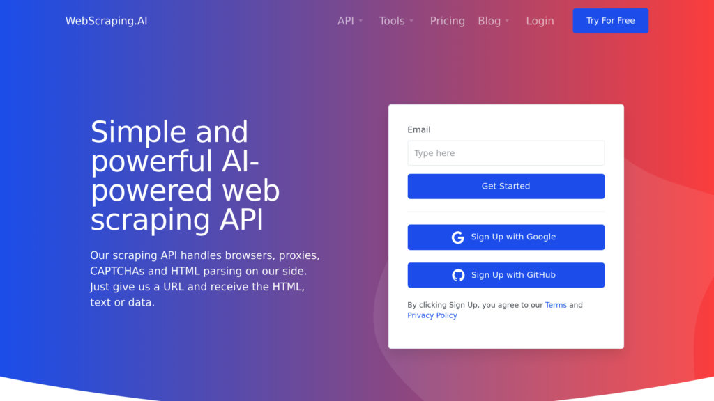 WebScraping.AI preview