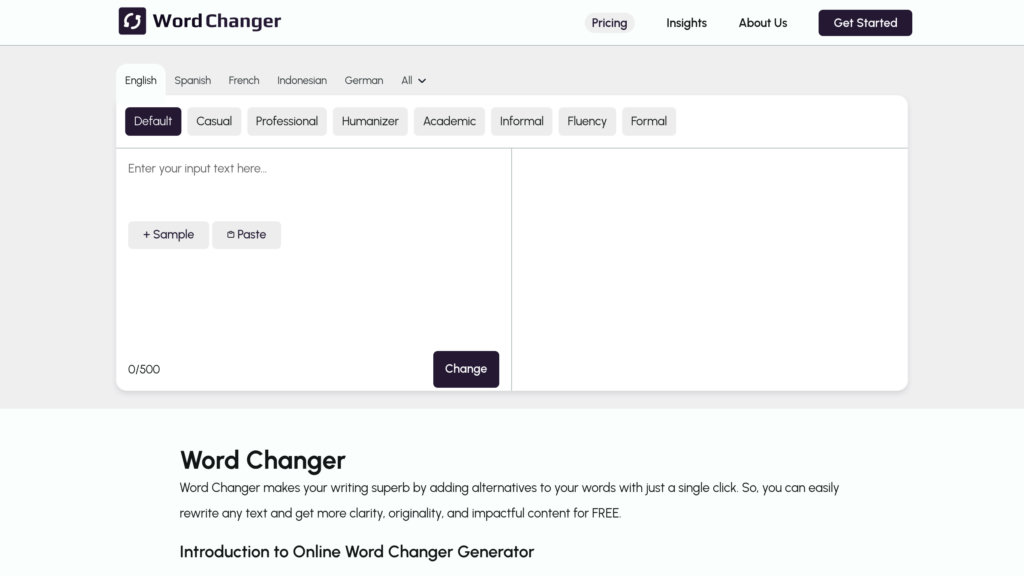 Word Changer preview
